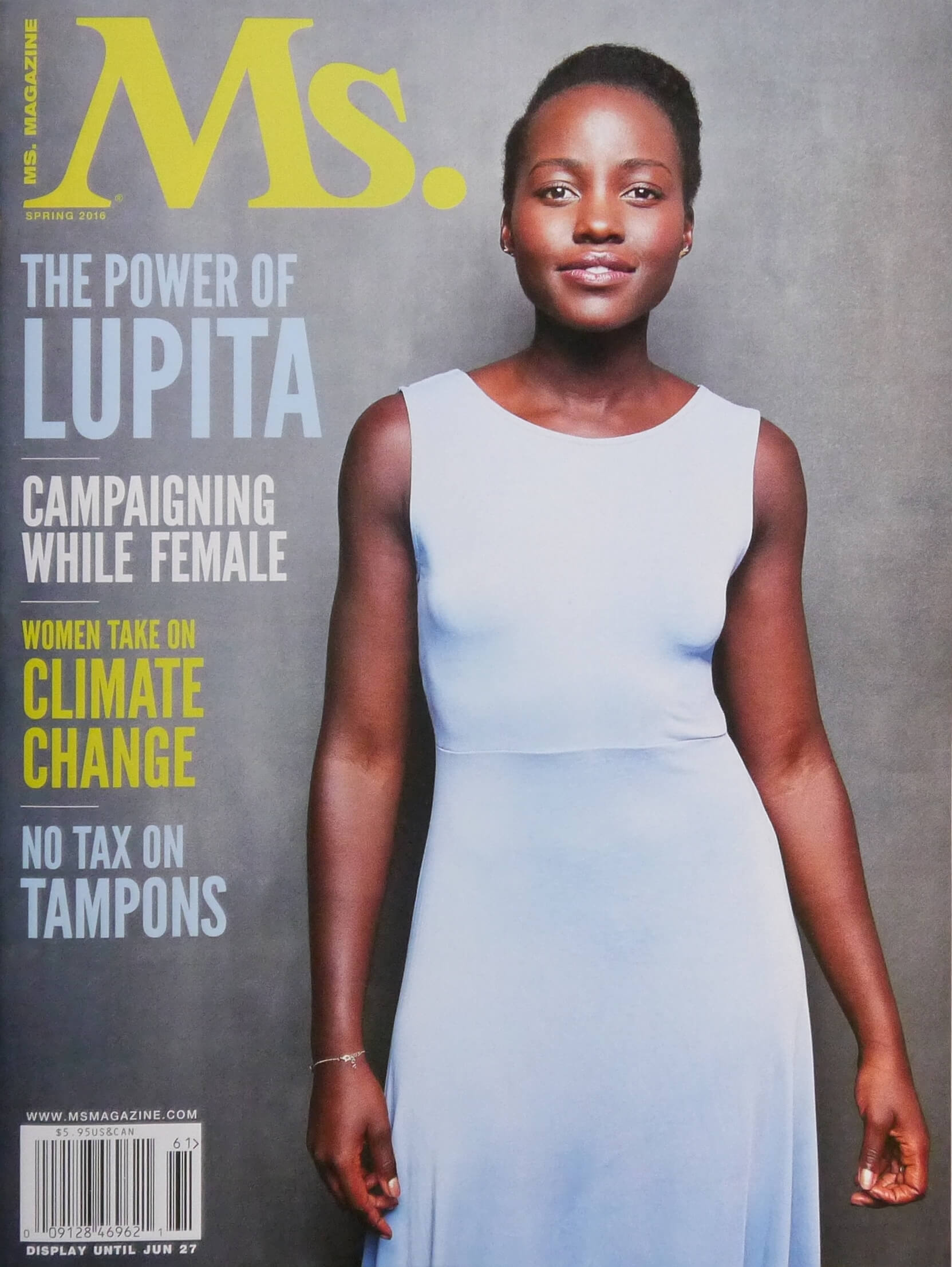 Lupita Nyong'o poses for the Spring 2016 cover of Ms. Magazine.